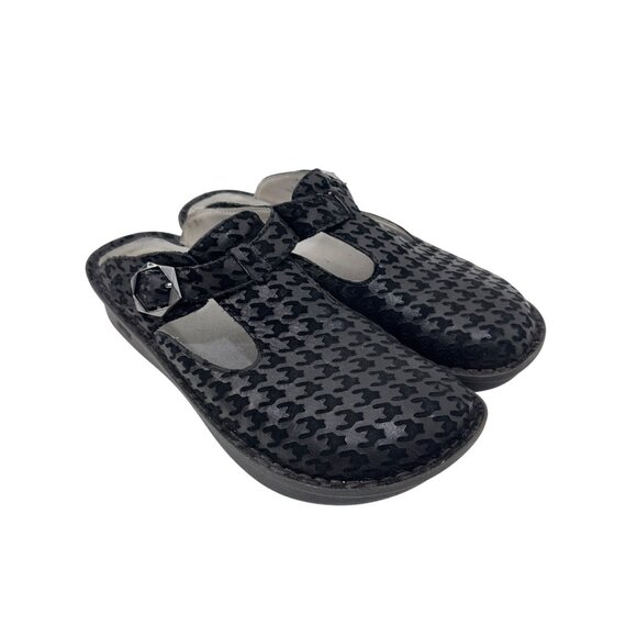 Alegria ALG-772 Womens SZ 39 Leather Mary Jane Slip On Clogs Houndstooth Pattern - Picture 12 of 12